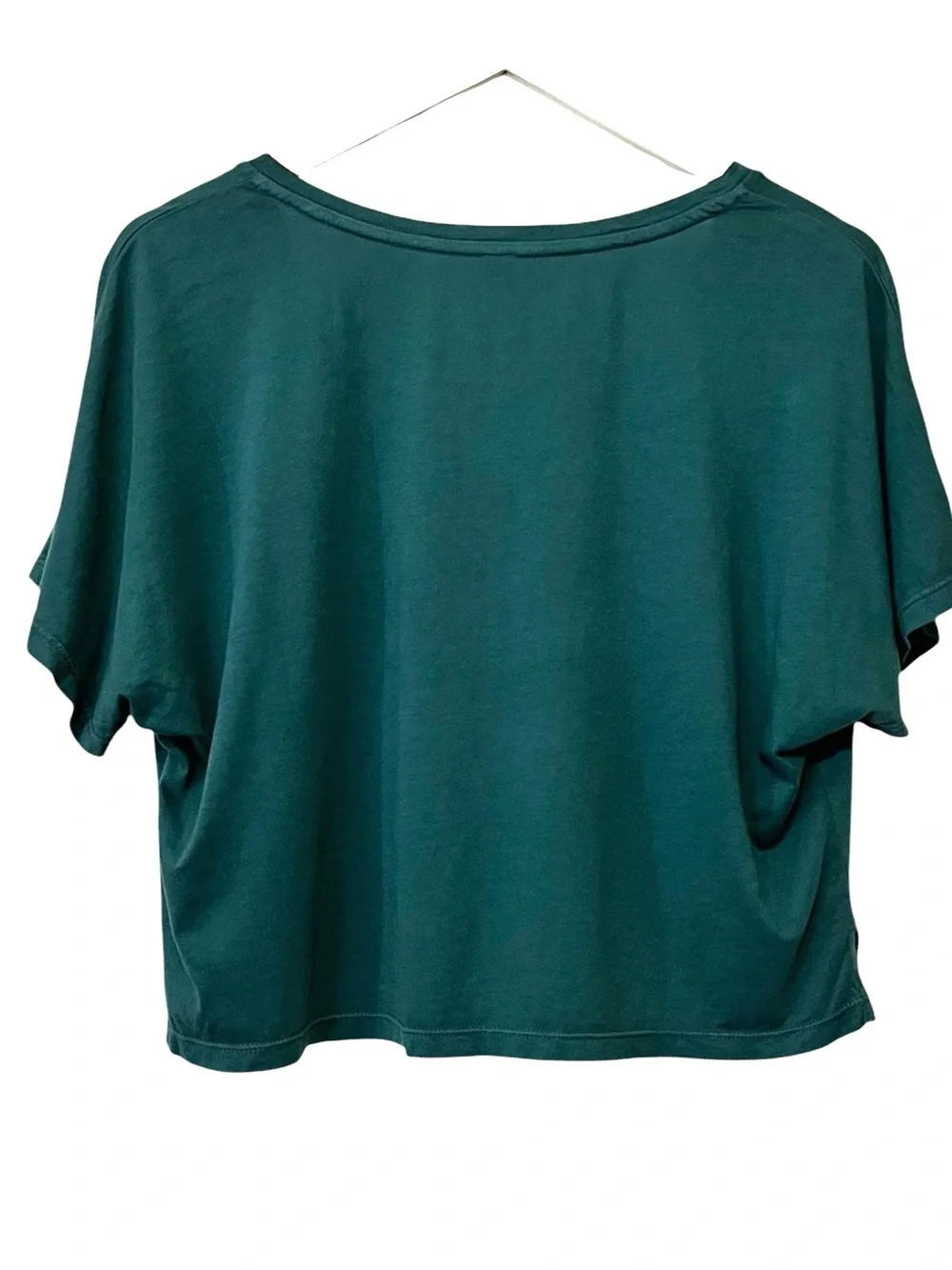 BP. V-Neck Cropped T-Shirt Lose Fit, Short Sleeve, Color Green, Size Small